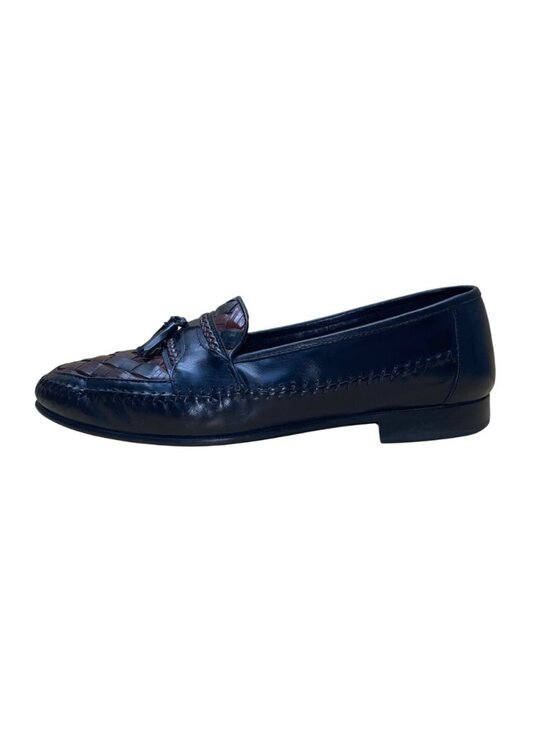 Giorgio Brutini Men’s Black & Brown Leather Woven Tassel Loafers Size 12D main image 6